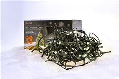 Solight LED vonkajšia vánočná reťaz, 200 LED, 20m, prívod 5m, 8 funkcií, časovač, IP44, teplá biela