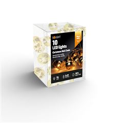 Solight LED vianočná reťaz rolničky, 10x LED, zlatá, 1,5m, 2x AA