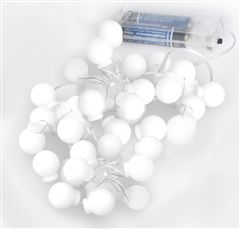 Solight LED vianočná reťaz farebné gule, 40x LED, 4m, 2x AA