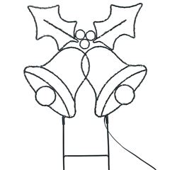 Solight LED vonkajšia dekorácia zvončeky, 100x LED, časovač, 55cm, 3x AA