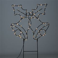 Solight LED vonkajšia dekorácia zvončeky, 100x LED, časovač, 55cm, 3x AA