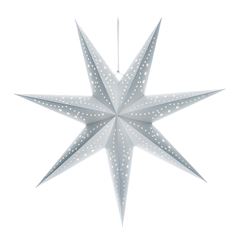 Solight LED vianočná hviezda strieborná, závesná, časovač, 60cm, 20x LED, 2x AA