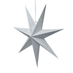 Solight LED vianočná hviezda strieborná, závesná, časovač, 60cm, 20x LED, 2x AA