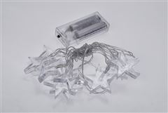 Solight LED vianočná reťaz, hviezdy, 1,5m, 10x LED, 2x AA, biele svetlo