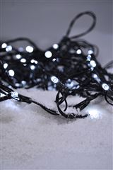 Solight LED vonkajšia vianočná reťaz, 100LED, 10m, 3m prívod, 8 funkcií, IP44, 3x AA, studená biela