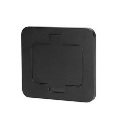 Solight vstavaná podlahová zásuvka, IP55, matná čierna, obdĺžnikové viečko