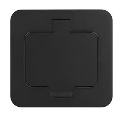 Solight vstavaná podlahová zásuvka, IP55, matná čierna, obdĺžnikové viečko