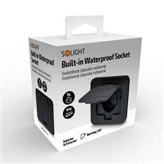 Solight vstavaná podlahová zásuvka, IP55, matná čierna, obdĺžnikové viečko