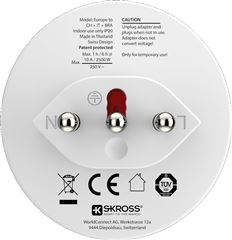 SKROSS cestovný adaptér do Brazílie, Talianska a Švajčiarska, typ J/N/L