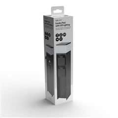 Solight záhradný stĺpik IP44 s LED osvetlením, hliník, 2 zásuvky, čierny