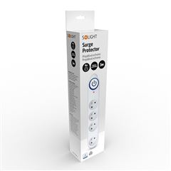 Solight prepäťová ochrana, 150J, 4 zásuvky, 3m, biela