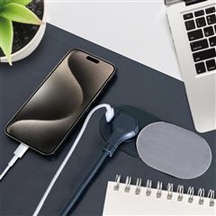 Solight 1z + USB A+C 20W PD vstavaná zásuvka s posuvným viečkom, 2m, strieborná