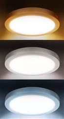 Solight LED mini panel kúpeľňový 2v1, 3CCT, podhľadový / prisadený, 18W, 1530lm, IP54, biela, okrúhly