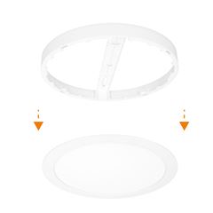 Solight LED mini panel kúpeľňový 2v1, 3CCT, podhľadový / prisadený, 18W, 1530lm, IP54, biela, okrúhly