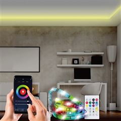 Solight wifi Smart LED svetelný pás, RGB, 5m, sada s adaptérom a dialkovým ovladačom
