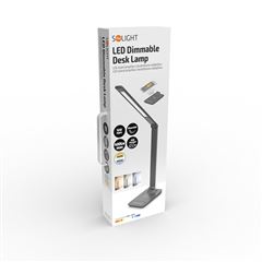 Solight LED stmievateľná lampička s bezdrôtovým nabíjaním, 10W,  zmena chromatickosti, sivá