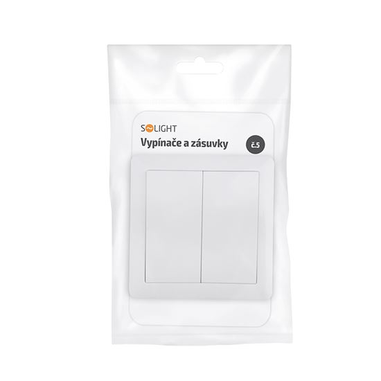 Solight vypínač Slim č. 5 sériový - lustrový, biely