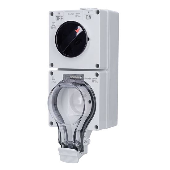 Solight zásuvka IP66 s vypínačom, vodotesná a prachotesná