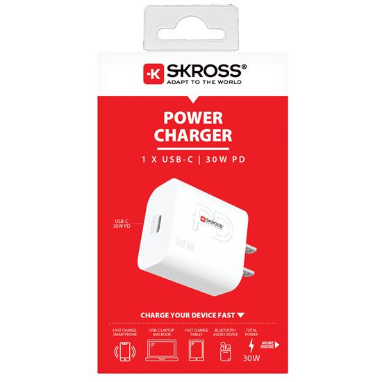 SKROSS USB-C nabíjací adaptér Power Charger 30W US, Power Delivery, typ A