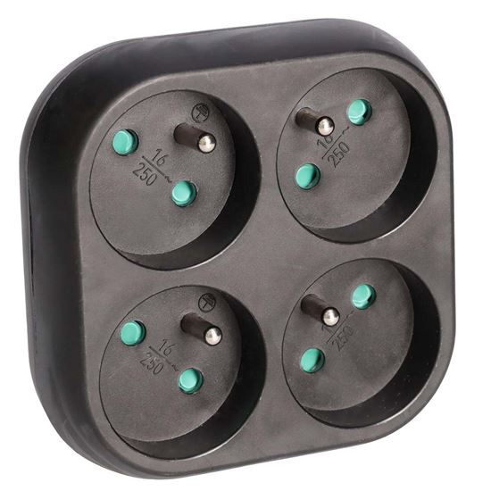 Solight rozbočovač 4 x 16A, čierny