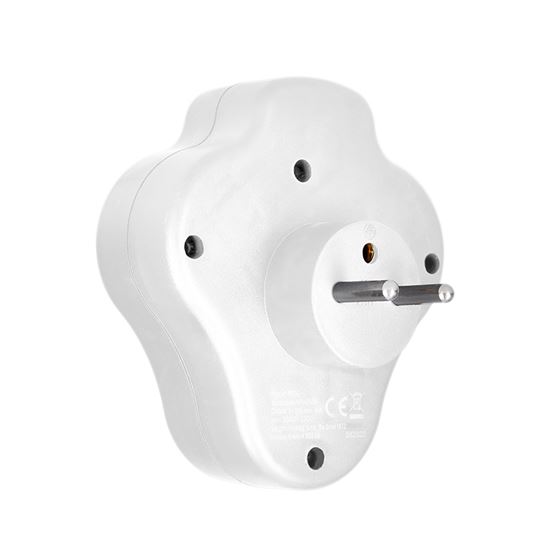 Solight rozbočovač s USB A+C rychlonabíjačkou 20W PD, 2 x 10A, biely, vypínač