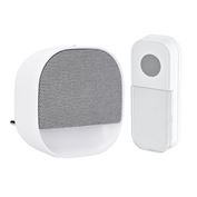 Solight bezdrôtový zvonček s nočným svetielkom, do zásuvky, 180m, biely, learning code