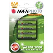 AgfaPhoto nabíjacie NiMH batérie AAA, 900mAh, blister 4ks