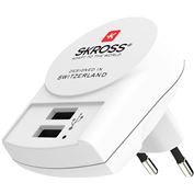 SKROSS USB nabíjací adaptér EU, 2x USB-A, 12W, typ C