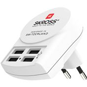 SKROSS USB nabíjací adaptér 4-Port EU, 4x USB-A, 24W, typ C