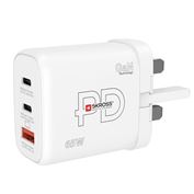 SKROSS USB A+C nabíjací adaptér Power Charger 65W GaN UK, Power Delivery, typ G