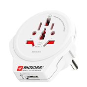 SKROSS cestovný adaptér Europe USB pre cudzincov v SR, USB-A, 12W, typ E/F