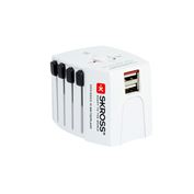 SKROSS cestovný adaptér MUV USB, 2x USB-A, univerzálny pre 150 krajín