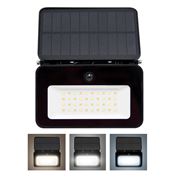 Solight LED solárny reflektor so senzorom, 6W, 660lm, 3CCT, Li-Ion, čierna