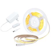 Solight LED COB pásik, sada s adaptérom, vypínač, 5m, 8W/m, 800lm/m, teplá biela