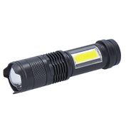 Solight LED nabíjacie vreckové svietidlo so zoomom, 100lm + 70lm, Li-Ion, USB, čierna