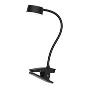 Solight LED stolná nabíjacia lampička, 2W, 210lm, 3CCT, čierna, clip