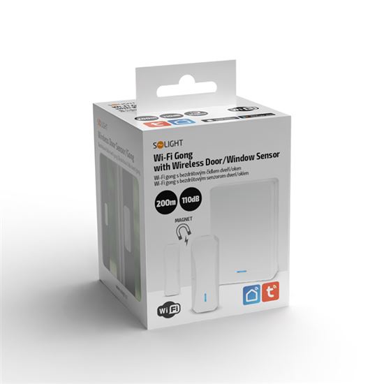 Solight smart WiFi hlásič pohybu/gong, magnet čidlo na dvere, napájanie zo zásuvky
