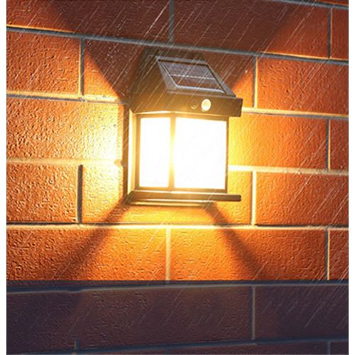 Solight LED solárna lampáš nástenná, teplá biela, 12x17cm, čierna