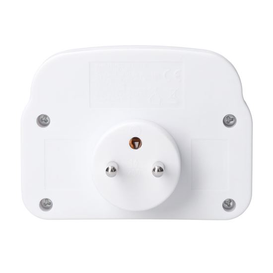 Solight rozbočovač 2 x 16A, USB A+C rychlonabíjačka 20W PD, biely, vypínač