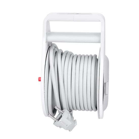 Solight predlžovací prívod na bubne 10m, 3 zásuvky, sivý kábel, 3x 1,5mm2