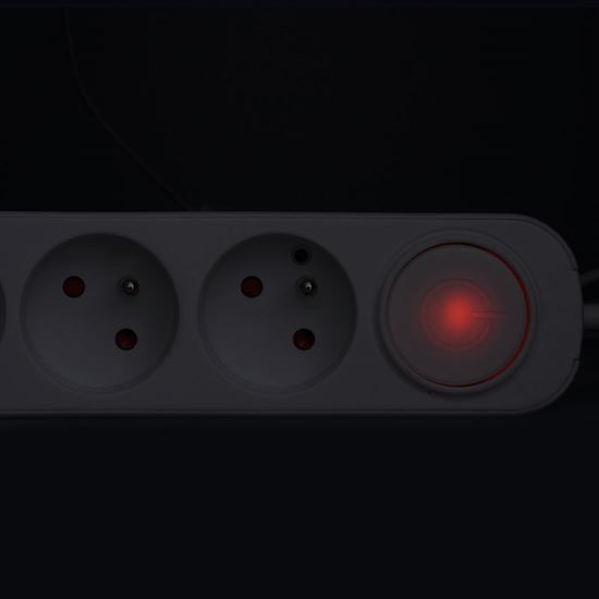 Solight predlžovací prívod 5 zásuviek, USB A+C 20W PD, 3m, 3 x 1mm2, biely, vypínač