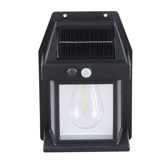 Solight LED solárna lampáš nástenná, teplá biela, 12x17cm, čierna