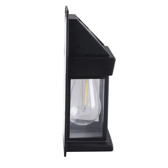 Solight LED solárna lampáš nástenná, teplá biela, 12x17cm, čierna