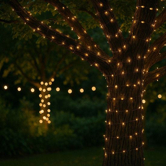 Solight LED solárna reťaz, 200LED, 22m, teplá biela