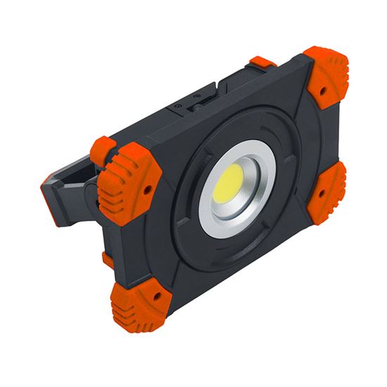 Solight LED reflektor, 10W, prenosný, nabijací, 1000lm, oranžovo-čierny