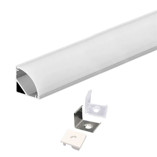 Solight hliníková lišta pre LED pásiky, rohová, 16x16mm, mliečny difúzor, 1m
