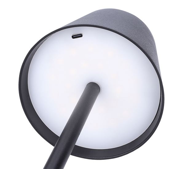 Solight LED nabíjacia lampička Lucca, 120lm, zmena CCT, stmievanie, čierna