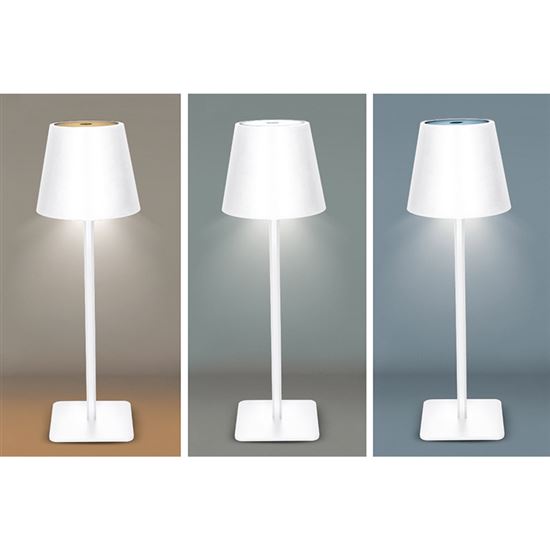 Solight LED nabíjacia lampička Lucca, 120lm, zmena CCT, stmievanie, biela