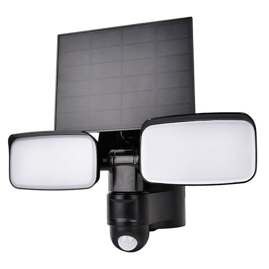 Solight LED solárne svetlo so senzorom, 9W, 850lm, 4000K, Li-Ion, čierna