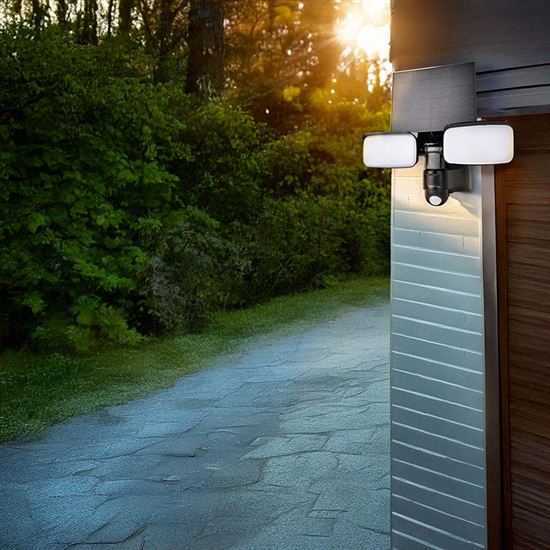Solight LED solárne svetlo so senzorom, 9W, 850lm, 4000K, Li-Ion, čierna